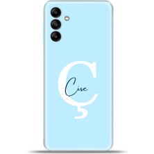 Cupcase Samsung Galaxy A04S Kılıf Silikon Esnek Kamera Koruma Kişiye Özel Isim Harf Zao Mavi - Ç