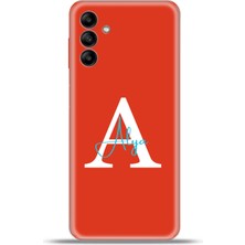 Cupcase Samsung Galaxy A04S Kılıf Silikon Esnek Kamera Koruma Kişiye Özel Isim Harf Zao Kırmızı - A