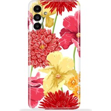 Cupcase Samsung Galaxy A13 5g Kılıf Esnek Silikon Kamera Koruma 4K Desenli Özel Tasarım - Krizantem