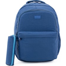 Kaff Unisex Civit 01102-SET Krinkıl Kumaş Kalemlikli  Su Geçirmez Çok Gözlü Okul Sırt Çantası