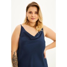 Myline Saten Degaje Yaka Ip Askılı Bluz