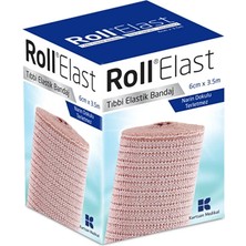 Roll Elast Tıbbi Elastik Bandaj 6 cm x 3.5 mt Ten Rengi - 10 Kutu