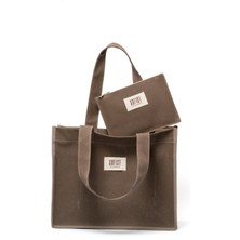 Sofist İstanbul Moyen Waxed Canvas Tote Bag Mumlu Kanvas Kadın Omuz Çantası