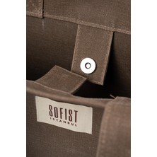 Sofist İstanbul Moyen Waxed Canvas Tote Bag Mumlu Kanvas Kadın Omuz Çantası