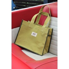 Sofist İstanbul Moyen Waxed Canvas Tote Bag Mumlu Kanvas Kadın Omuz Çantası