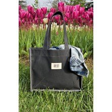 Sofist İstanbul Moyen Waxed Canvas Tote Bag Mumlu Kanvas Kadın Omuz Çantası