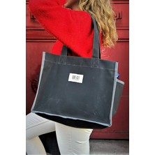 Sofist İstanbul Moyen Waxed Canvas Tote Bag Mumlu Kanvas Kadın Omuz Çantası