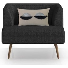 Nisahometeks Leke Tutmaz Silinebilir  Kirpikli Kırlent Yastık Kılıfı 50*32 cm