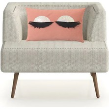 Nisahometeks Leke Tutmaz Silinebilir  Kirpikli Kırlent Yastık Kılıfı 50*32 cm
