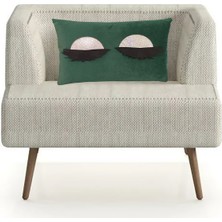 Nisahometeks Leke Tutmaz Silinebilir  Kirpikli Kırlent Yastık Kılıfı 50*32 cm