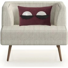 Nisahometeks Leke Tutmaz Silinebilir  Kirpikli Kırlent Yastık Kılıfı 50*32 cm