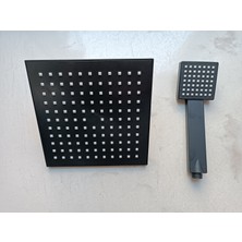 Asil Tepe Duş Robot Duş Başlığı ve El Duşu Siyah Kare 20X20