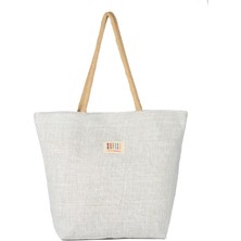 Sofist İstanbul Natural Jute Beach Bag Doğal Örgü Halat Saplı Astarlı Jüt Kadın Plaj Çantası
