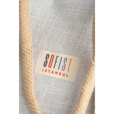 Sofist İstanbul Natural Jute Beach Bag Doğal Örgü Halat Saplı Astarlı Jüt Kadın Plaj Çantası