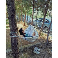 Arslan Deco Kumaş Hamak, Bez Hamak, Tekne Hamağı, Sağlam Hamak, Geniş Hamak Gri Bej Xl Hamak