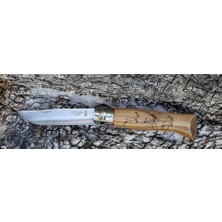 Opinel Meşe Saplı Geyik Desenli Paslanmaz Çelik Çakı Inox No 8