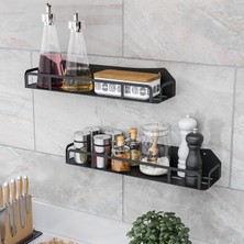 Lmz Design Baharatlık Mutfak Rafı Kozmetik Organizer Banyo Rafı Çok Amaçlı Düzenleyici 2'li Set Büyük Boy