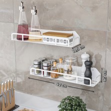 Lmz Design Baharatlık Mutfak Rafı Kozmetik Organizer Banyo Rafı Çok Amaçlı Düzenleyici 2'li Set Büyük Boy