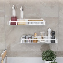 Lmz Design Baharatlık Mutfak Rafı Kozmetik Organizer Banyo Rafı Çok Amaçlı Düzenleyici 2'li Set Büyük Boy