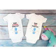 Tuğba Baby Özel Tasarım Lisanslı Müjde Anneanne/dede Oluyorsun 2'li Bebek Body Beyaz Bebek Badi Zıbın