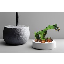 Elifeshop Gerçek Görünümlü Avına Uzanan Kurbağa Biblo Heykel Ev Ofis Yeni Yıl Hediyesi Dekor Vitrin Süsü