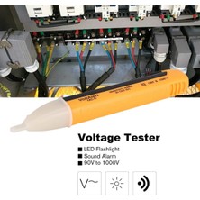 Virox Dedektörlü Temassız Işıklı Kablo Voltaj Test Elektrik Kaçak Dijital Kontrol Kalemi Cihazı