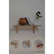 Lethe Works Duvar Rafı (Sonoma Renkli Mdf Lam Raf (Ahşap Gürgen Ayaklı)