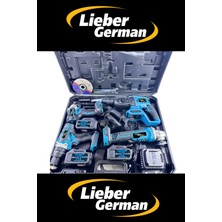 Lieber German Brushless 4 Lü Set 256 Vf 12 Ah 3 x Akü Kırıcı Delici+Bijon Somun Sıkma Sökme+Taşlama+Darbeli Matkap