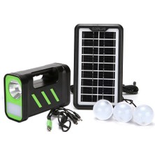 Powermaster Gd-12 Solar Panelli 3 Ampullü Set Akülü Solar Işıldak Fener