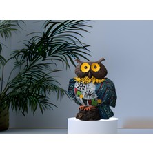 Elifeshop Yöresel Motifli Taşlı Baykuş Biblo Heykel Ev Ofis Yeni Yıl Hediyesi Dekor Konsol Vitrin Süsü SH12