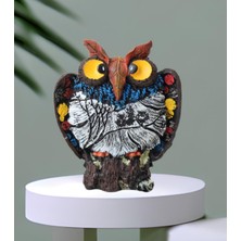 Elifeshop Yöresel Motifli Taşlı Baykuş Biblo Heykel Ev Ofis Yeni Yıl Hediyesi Dekor Konsol Vitrin Süsü SH13