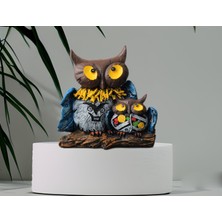 Elifeshop Lüks Yöresel Motifli Taşlı 2’li Baykuş Biblo Heykel Ev Ofis Yeni Yıl Hediyesi Dekor Vitrin Süsü SH15