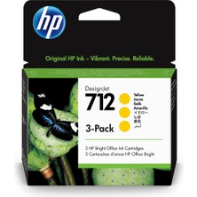 Hp 712 Yellow Sarı 29ML 3lü Paket Plotter Kartuşu 3ED79A