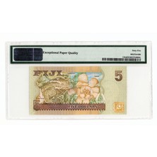 Urlanumis Fıjı 5 Dollars 2007 Pmg 65 Epq Sertifikalı Banknot Kraliçe