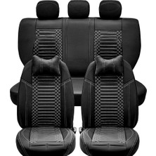 Fresh Start renault Megane 4 Hb Lüx Full Deri Oto Koltuk Kılıfı Ön Arka Takım Giydirme Tip Siyah Beyaz