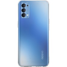 Caseart Oppo Reno 4 Kapak 1mm Süper Silikon Şeffaf Kılıf