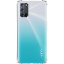 Caseart Oppo A52 Kapak Kamera Korumalı Antishock Köşe Korumalı Şeffaf Silikon Kılıf