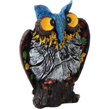 Elifeshop Yöresel Motifli Taşlı Baykuş Biblo Heykel Ev Ofis Yeni Yıl Hediyesi Dekor Konsol Vitrin Süsü SH14