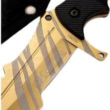 Columbia Huntsman Gold 30 cm Csgo Valorant Bıçak Paslanmaz Çelik Kılıflı Kamp Bıçağı Outdoor Bıçak