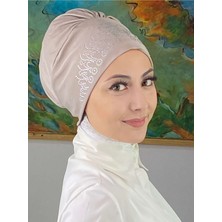 Butik Ambar Prenses Model Gümüş Taşlı Taş Rengi Bone