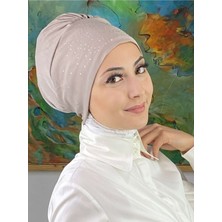 Butik Ambar Helezon Model Gümüş Taşlı Taş Rengi Bone