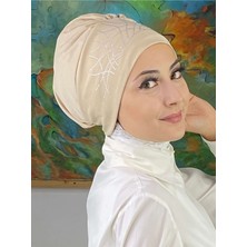 Butik Ambar Taç Model Gümüş Taşlı Krem Bone