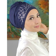 Butik Ambar Taç Model Gümüş Taşlı Lacivert Bone
