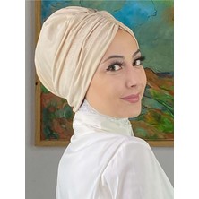 Butik Ambar Sultan Model Taşlı Krem Büzgülü Bone