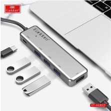 Peeq Earldom HUB12 Tak Çalıştır 40CM 4 Adet USB 2.0 ve 1 Adet Type-C Çıkışlı USB Çoklayıcı