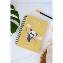 Deep Notebook Süresiz Planlayıcı Ajanda A5 Spiralli Panda Maskot Tasarım