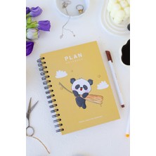 Deep Notebook Süresiz Planlayıcı Ajanda A5 Spiralli Panda Maskot Tasarım