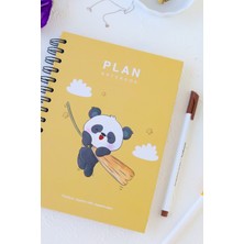 Deep Notebook Süresiz Planlayıcı Ajanda A5 Spiralli Panda Maskot Tasarım