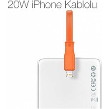 Baseus Iphone Kablolu Dijital Göstergeli 20W 10000MAH Powerbank Iphone 11 12 13 14 Pro Max Şarj Powerbank