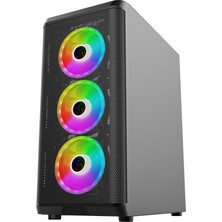 Gametech Wolf 4X120 mm Rainbow Fanlı Oyuncu Gaming Bilgisayar Kasası